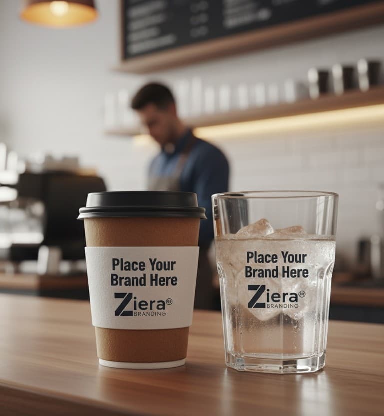 Customised brown paper cups