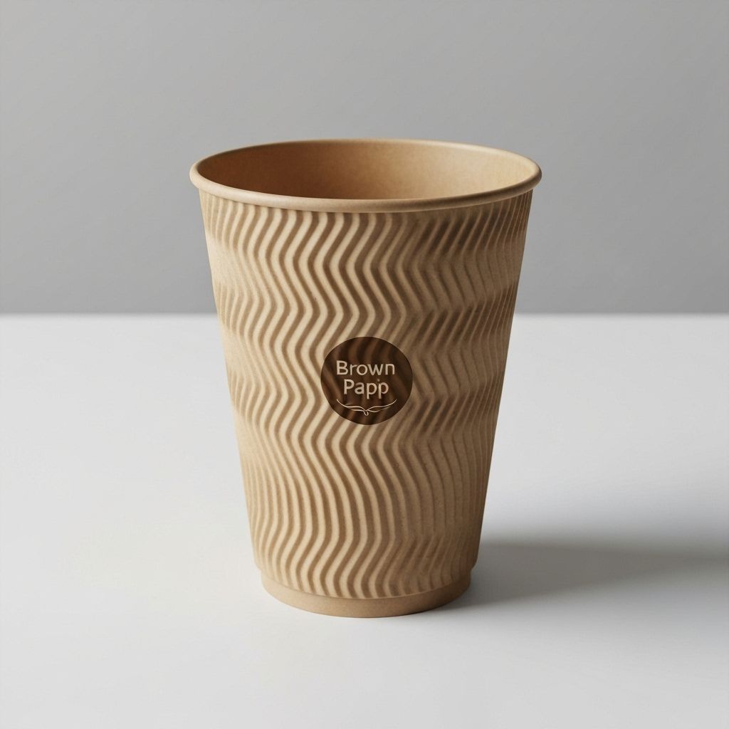 Customised brown paper cup mockup