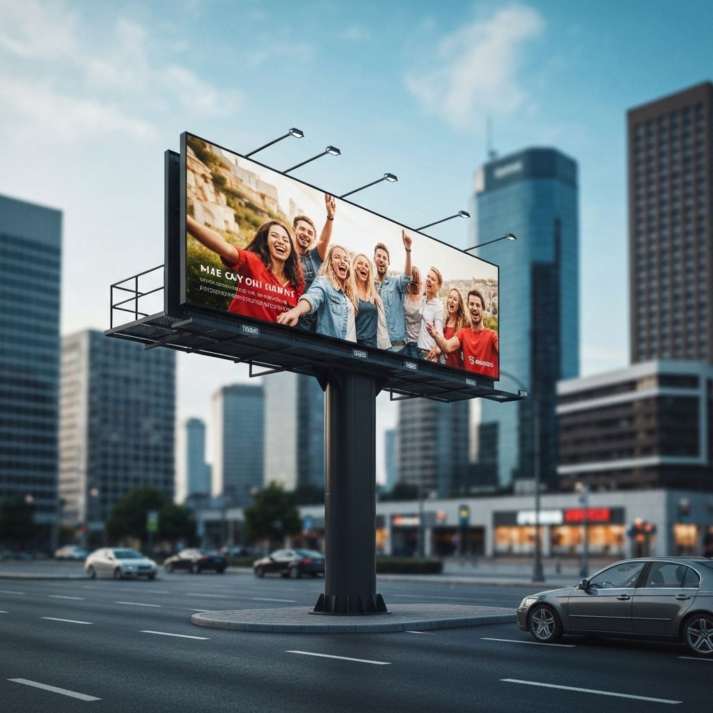 Outdoor billboard advertising mockup