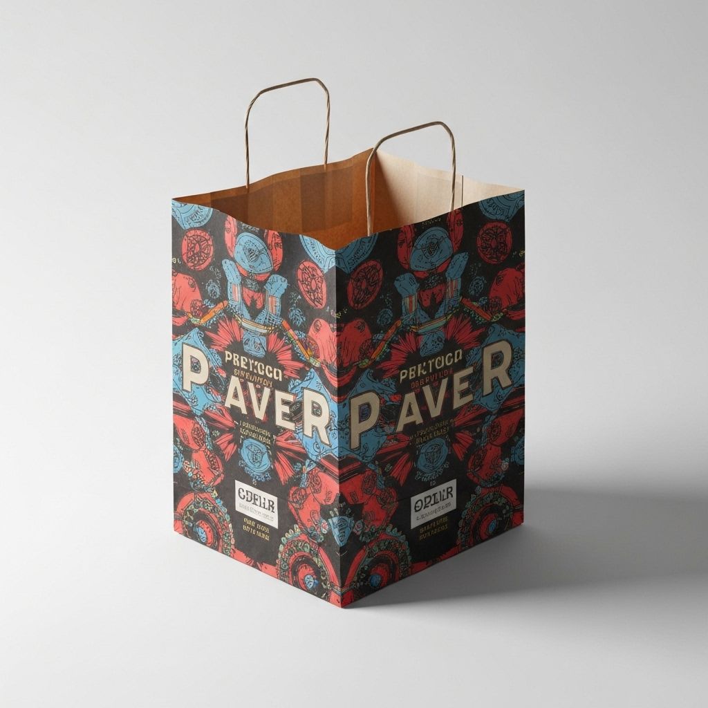 Printed paper bag mockup