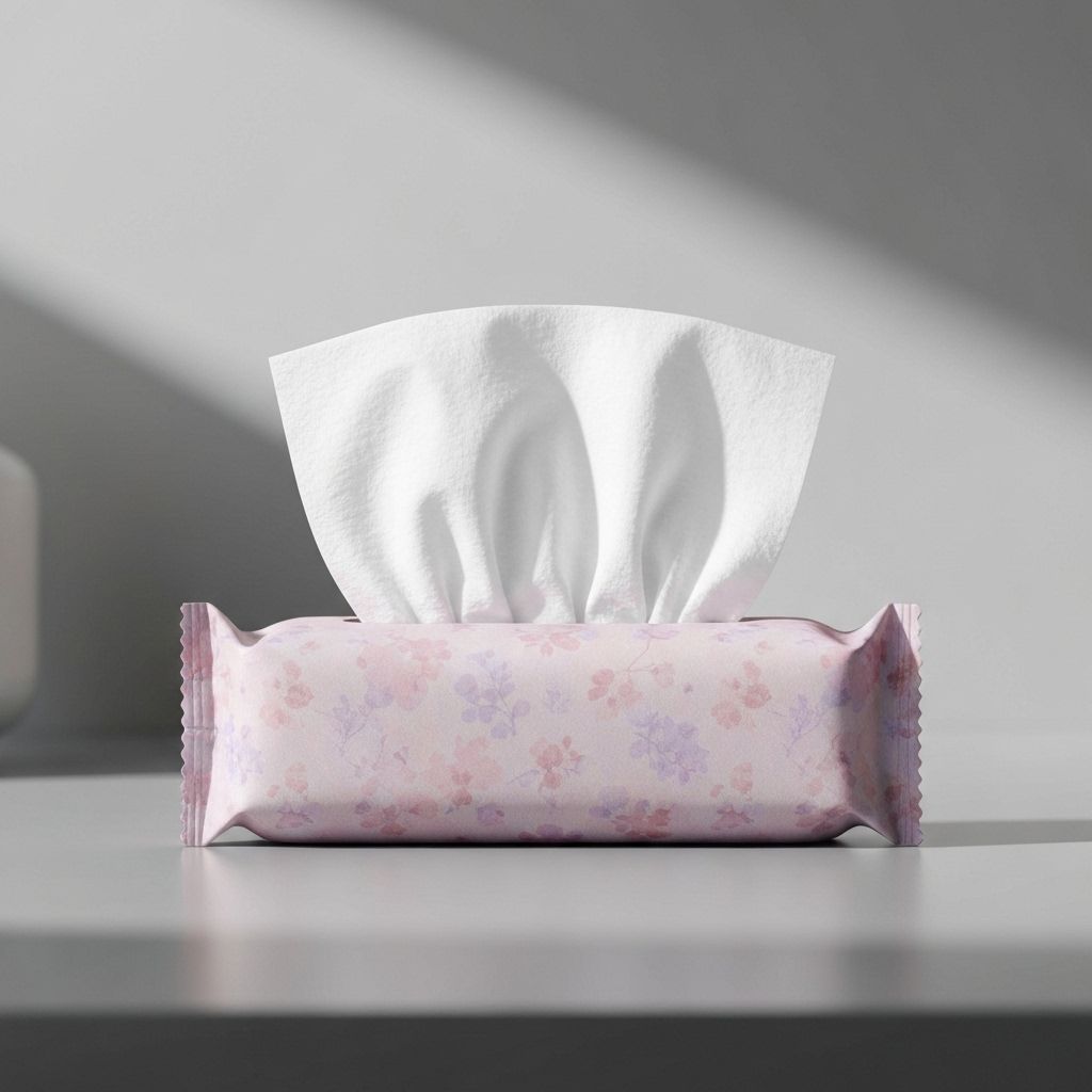 Printed tissue pack mockup