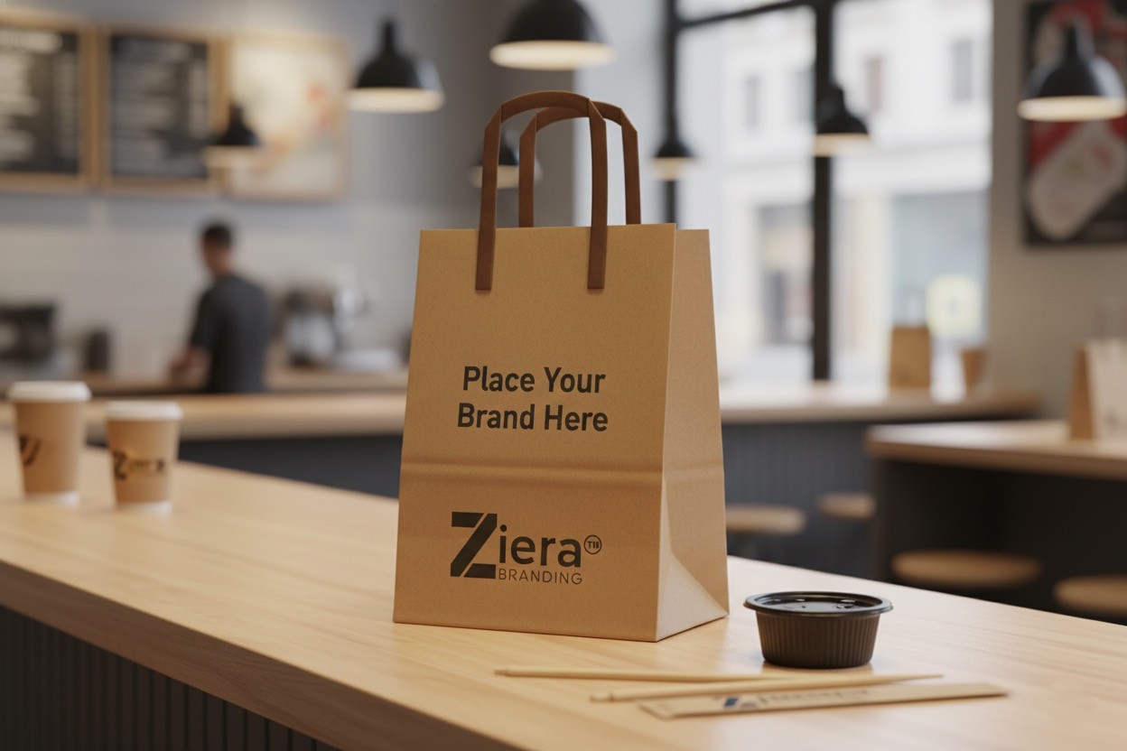 Printed paper bag mockup